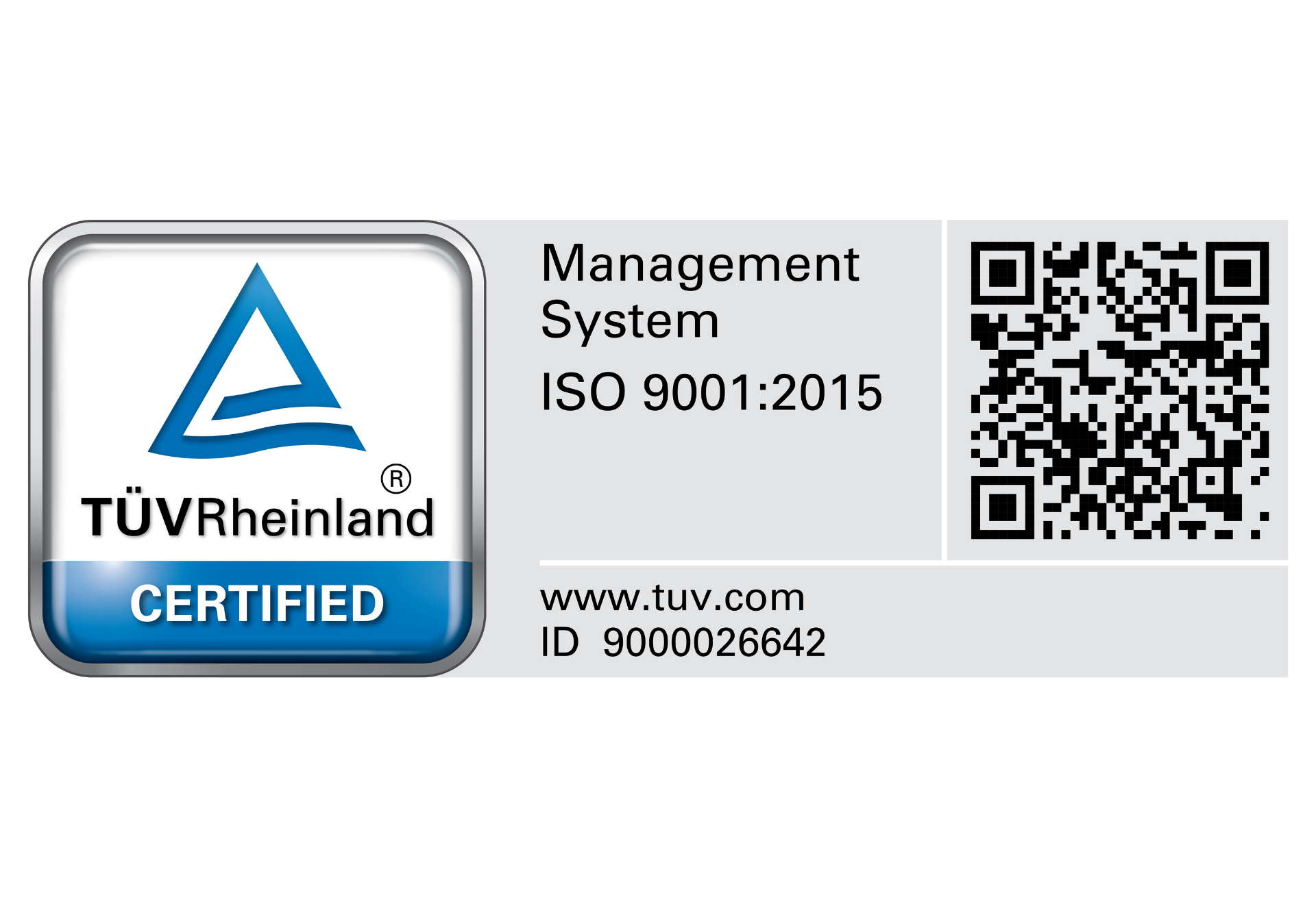 Certified Quality Management System (QMS) </br> ISO 9001:2015